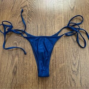 Djerf Avenue Frankie's Bikinis shiny Navy Swimwear bikini bottom sexy medium